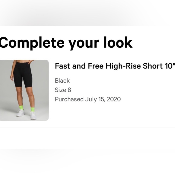 Lululemon Fast and free high-rise short 10” sz8 - Picture 5 of 5